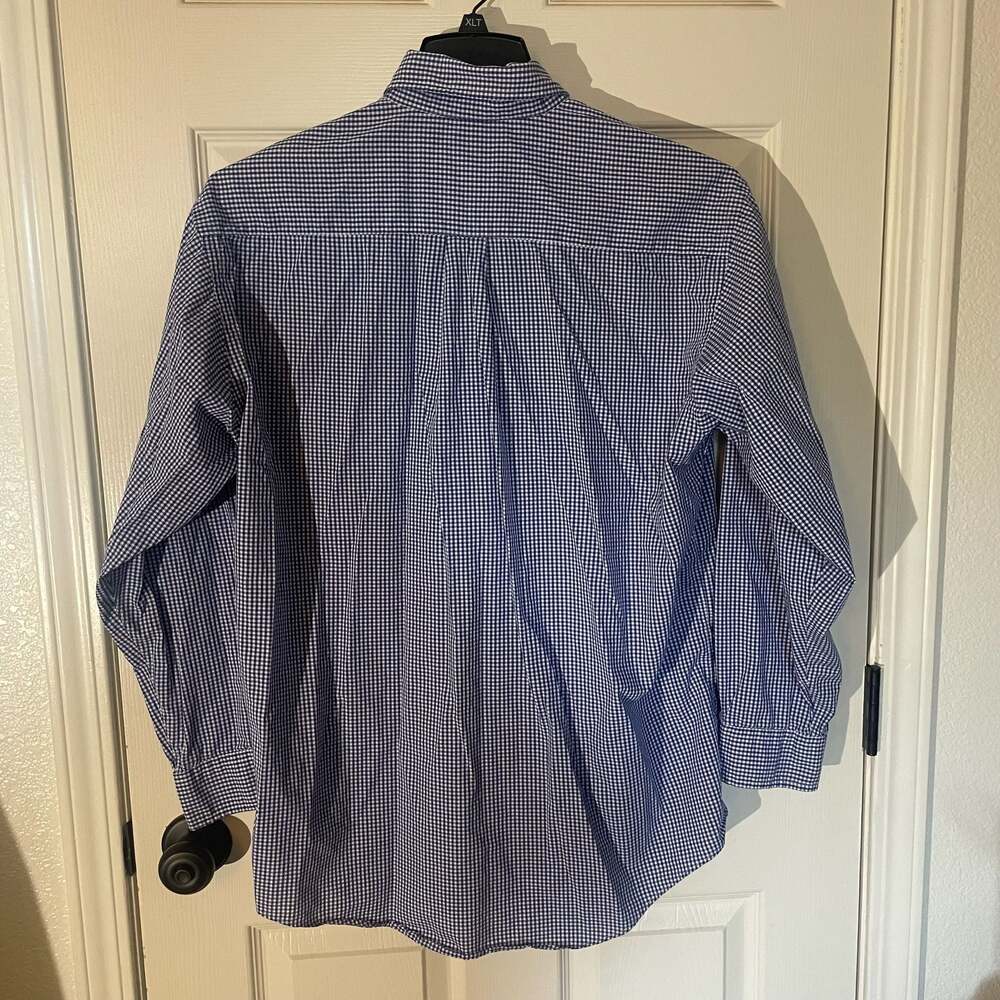 Brooks Brothers Mens Sport Shirt Long Sleeve Button Front Blue White Check Sz L - Picture 3 of 3